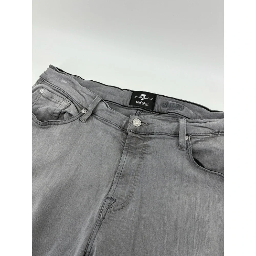 7 For All Mankind Slimmy Luxe Sport Grey Slim Fit Jeans Mens 36‎ AT511941AP